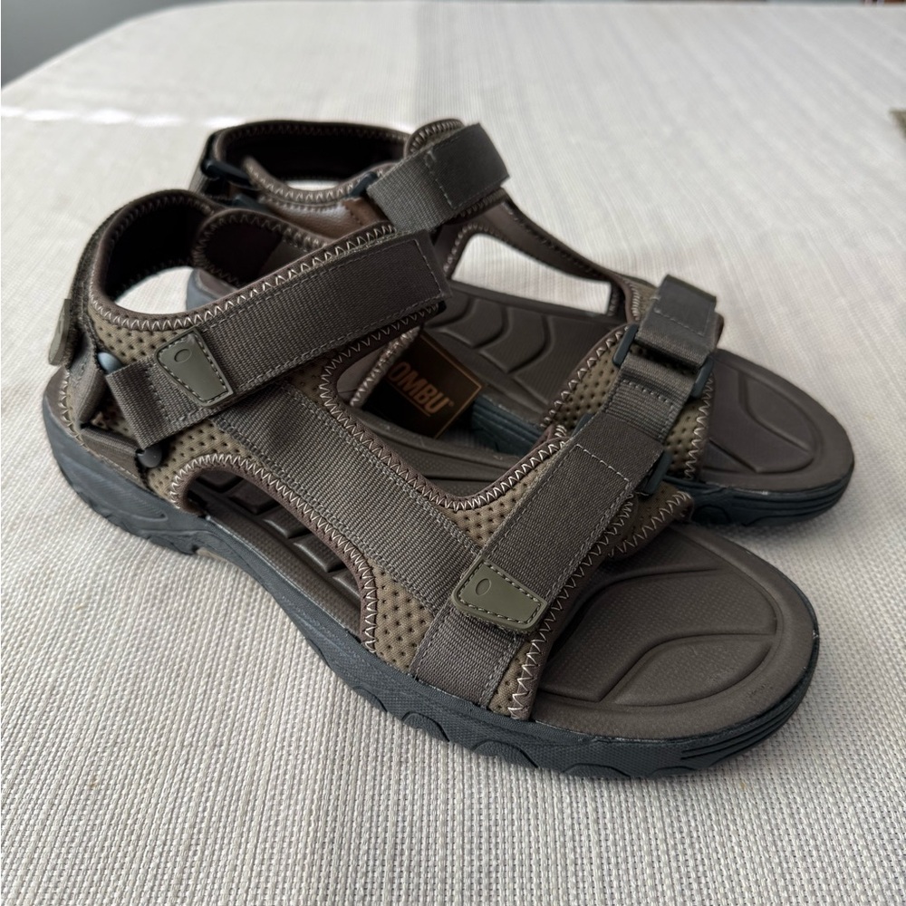 KHOMBU Brown Textile Men's Sport Sandals